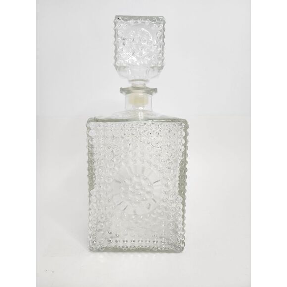 Clear Glass‎ Hobnail Decanter with Stopper Vintage Liquor Wine - Picture 1 of 11